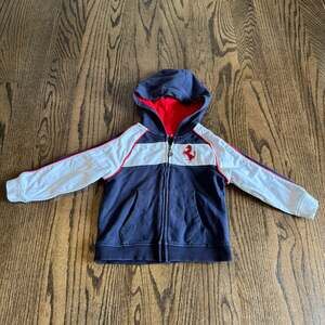 Ferrari Official Toddler Boys Full Zip Hoodie Jacket Blue White Size 2T Cars